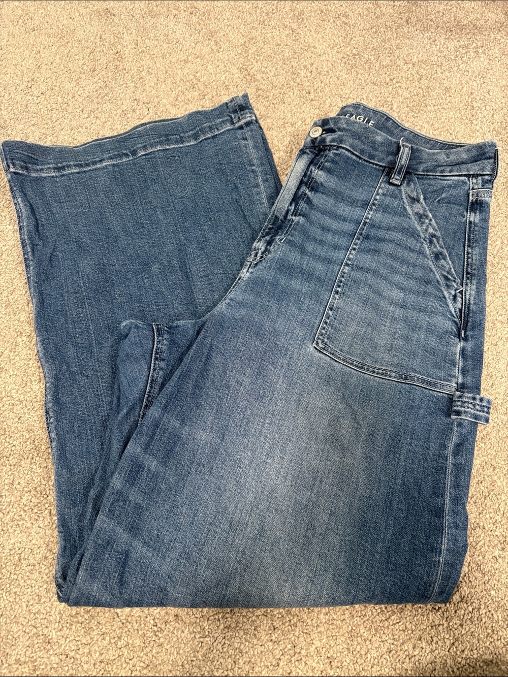 American Eagle Curvy Super High Ruse Baggy Wide Leg Jeans